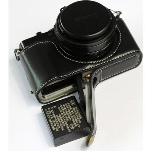 Genuine Leather case Camera bag half cover For Panasonic LX100II LX100M2 LX1002 portable shell With Battery Opening