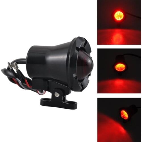 Black Aluminum Motorcycle LED Red Lens Running Brake Lamp Tail Light For Harley Cafe Racer Chopper Bobber Scrambler Universal