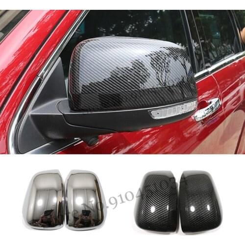 For Jeep Grand Cherokee 2014 15 16 17 18 19 ABS Chrome/Carbon Fiber Door Side Rearview Mirror Trim Cover Styling Accessories