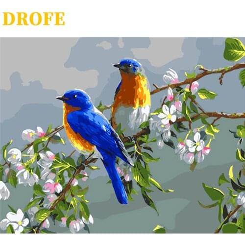 DROFE DIY Frame Snow horses Painting By Numbers modern mural acrylic pigment unique home decoration hand gift 40x50cm