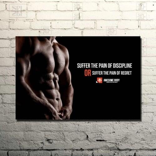 Fitness Sports Posters Muscle Male Canvas Print Bodybuilding Motivational Quote Art Painting Gym Room Decor Wall Art Pictures