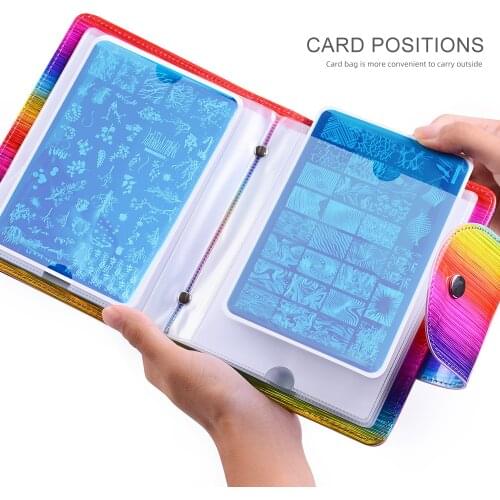 Holographic Empty Nail Art Stamping Plates Holder For 14.5cmx 9.5cm Pates With White Pad Organizer Manicure Templates Bag