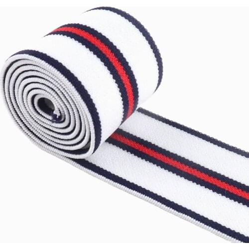 1.5“ black white red Nylon elastic striped webbing soft elastic ribbon strap elastic band Waistband Sewing Garment accessories