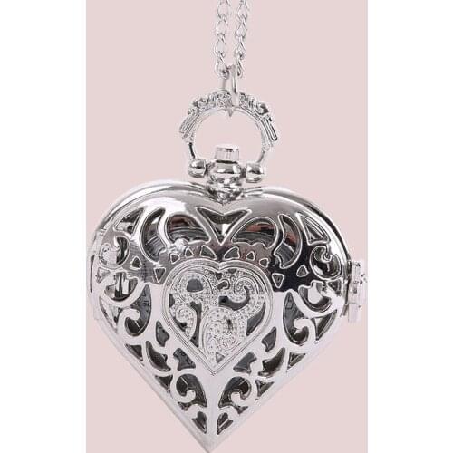 8020 TFO Fashionable Charm Heart Pocket Watch New Quartz Pocket Watch Simulates Pendant Necklace for men pendant Or women