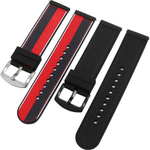 CICIDD Soft Nylon Silicone WatchBand 20mm 22mm Blue Black Bracelet For Huawei Mido Watch Accessories Quick Release