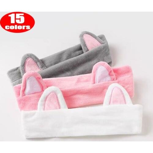 New Cat Ears Elastic Soft Wash Face Hairbands For Women Girls Headbands Headwear Hair Bands Turban Hair Accessories
