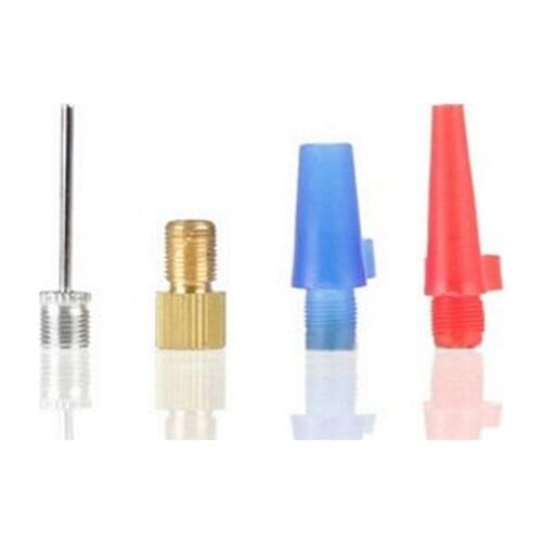 Whole Sale 1000sets/lot Bike Pump Adaptor Kit 4 Pcs Football Pin Airbed Needle Valve Connectors