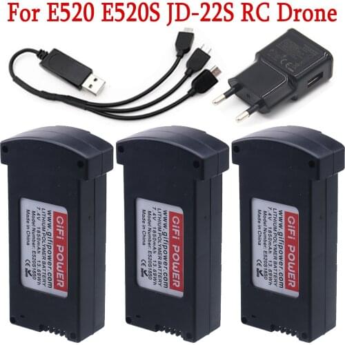 Original 7.4V 1850MAH LiPo Battery For RC E520 E520S RC Quadcopter Spare Parts 1850 mAh 25C 7.4V Drones Battery with Charger