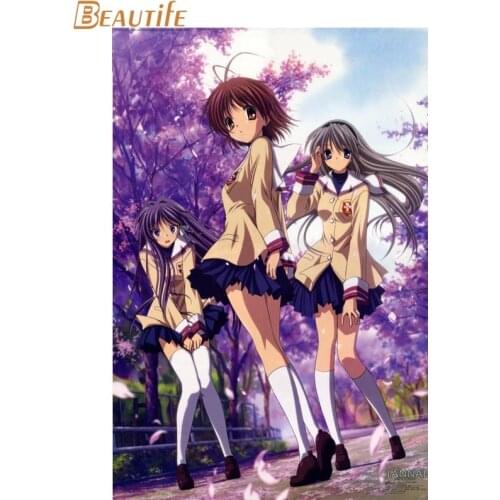 Custom Clannad Poster Home Decoration Fashion Silk Fabric Wall Poster Custom Poster high quality