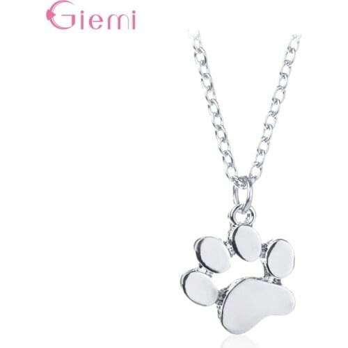 Simple Classic Cute Puppy Dog Claw Pendant Necklace For Women Men Nice Collar Charms 925 Sterling Silver Choker Fashion Jewelry