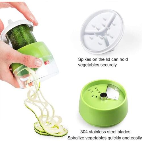 Handheld Spiralizer Vegetable Slicer 4 In 1 Adjustable Spiral Grater Cutter