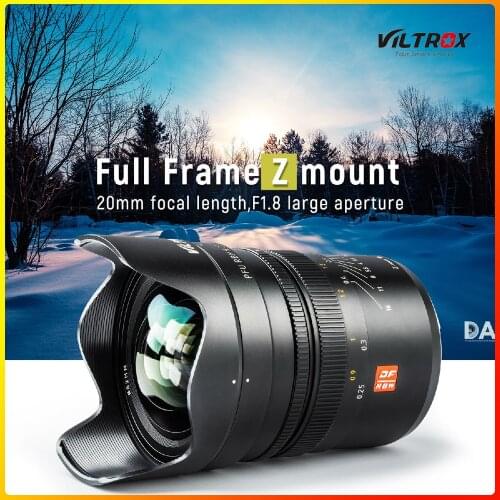 Viltrox 20mm f1.8 ASPH Manual Focus Full Frame Fixed Focus Wide Angle Lens for Nikon Z Mount Z7 Z6 Sony E Mount A7 A9 A6300 A7M3