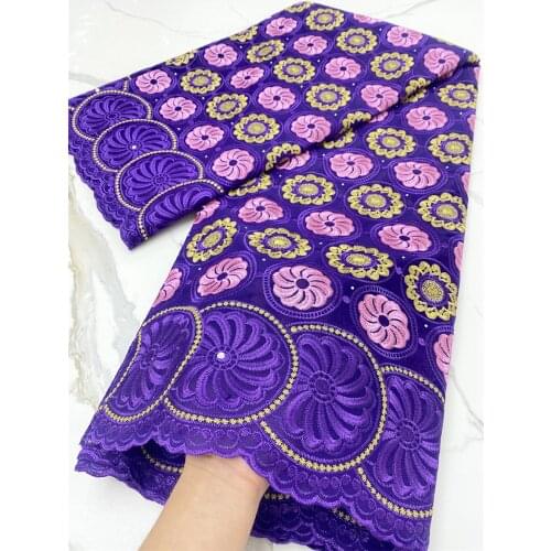 5 yard Swiss Lace Fabric Latest Heavy beaded embroidery African 100% Cotton Fabrics Swiss Voile Lace Popular Dubai Style 4292B