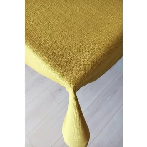 Linen Look Stain Resistant Mustard Yellow Table Cloth wedding decoration,rectangular tablecloth for party dinner, special dinner