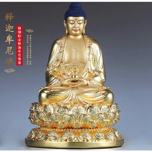 Full Gold Pure Copper Amitabha Buddha Statue Home Decore Statue Sculpture