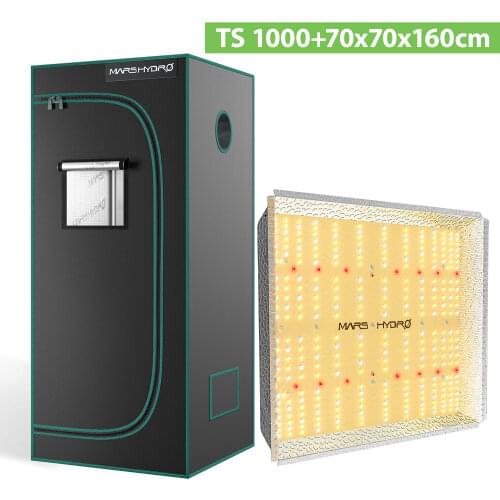 Mars Hydro TS 1000W LED+70x70x160cm tent Full Spectrum LED Grow Light Sunlike Dimmable Lamp for Hydroponics Indoor Veg Flower