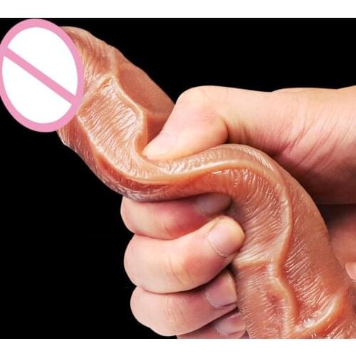 7/8 inch ultra-large realistic dildo silicone penis with suction cup, vibrating and swinging, female masturbation Lesbain sex to