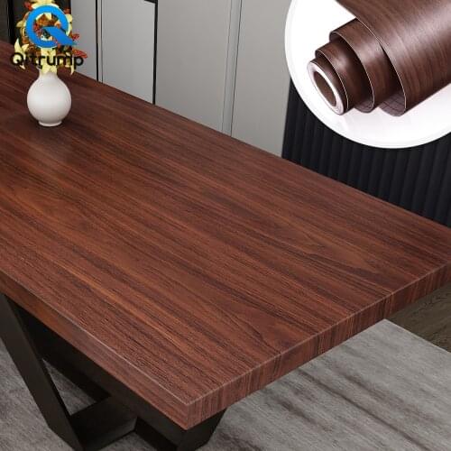 Wood Grain Kitchen Desktop Waterproof Vinyl Wallpaper for Cabinet Living Room Bedroom Door Wardrobe Self Adhesive Sticker Decor