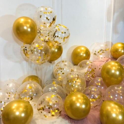 20pcs/lot Pink Rose Gold Confetti Metallic Balloons Anniversary Birthday Party Wedding Decor Supplies Kids Adult Air Balls