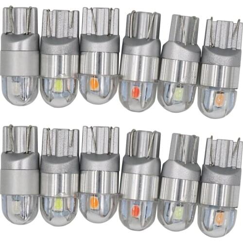 YSY 10PCS T10 LED Bulbs White 168 194 W5W LED Lamp T10 Wedge 3030 2SMD Turn Side 12V 6500K