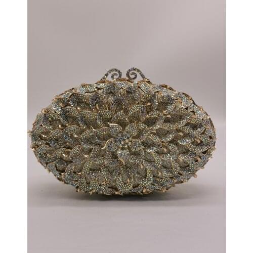 Women Clutch Bag Crystal Evening Bags Hard Case Metal Minaudiere Rhinestone Clutches Bags Handbags Wedding Party Clutch Purse