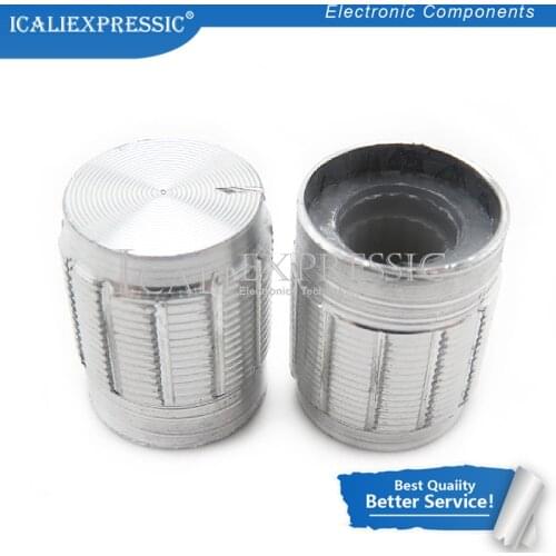 10PCS aluminum alloy 13*17mm 15*17mm potentiometer 13*17 15*17 knob rotation switch volume control knob black silvery