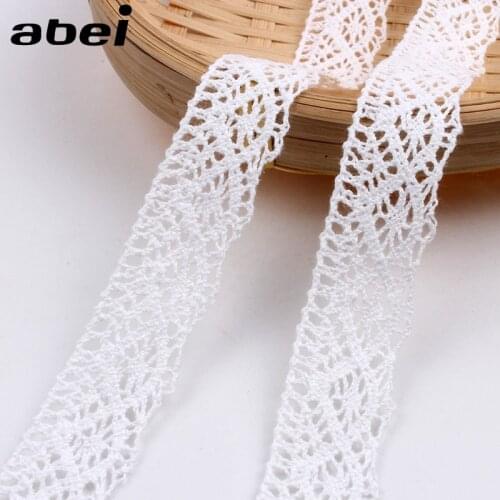 30Yards 1.8cm Embroidery Natural White Cotton Lace Sofa Curtain Trims DIY Sew Clothes Sweater Dress Sofa Exquisite Fabric Lace