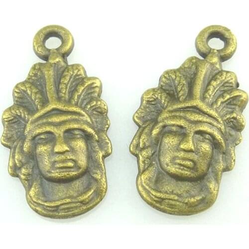 20pcs 20.5*10*2mm Antique Bronze Indians Tribal Charm Pendant for DIY Necklace Jewelry Making Handmade Craft 16558