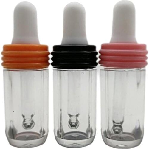 3ML 60pcs/lot New Arrival Empty Cosmetic Liquid Dropper Bottle, DIY Clear Glass Essential Oil Bottle with Black Pink Orange Cap