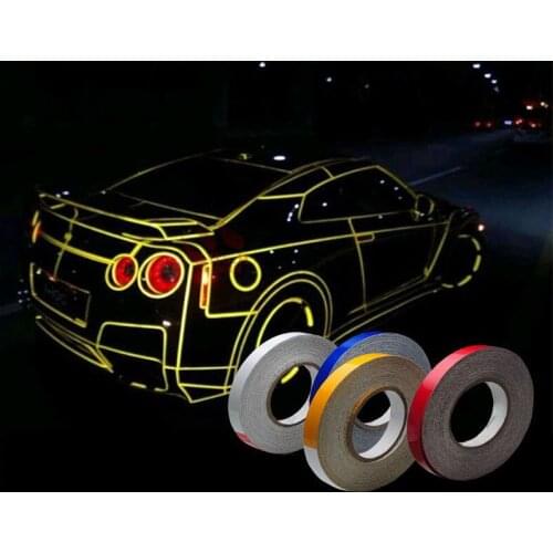 45 Meters Car Styling Reflective Tape Funny DIY Stickers Automotive Car Motorcycle Wheel Hub Rim Stripe Decal Warning Safety