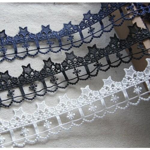 5Y-10Yard/Lot Handmade DIY clothes dress accessories water-soluble milk silk stars hollow lace trim can be wear ribbon width 4cm