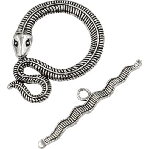 5 sets/lot Antique Silver Fold Over snake Lobster Clasp For Necklace Bracelet Chain DIY Jewelry Accessory 50mm,51mm K01247