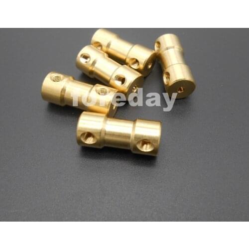 5PCS 5mm Brass Shaft Motor Flexible Coupling Coupler 5 TO 5MM spanner 5mm Brass +2 Spanners*FD190X5(5P+2spanner)