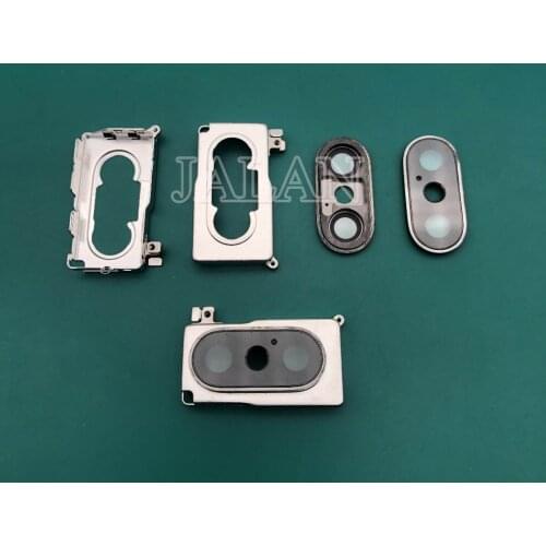 5pcs Rear Camera Lens With Metal Holder for X XS MAX Dmaaged Back Camera Glass Ring Bezel Replacement Back Cover Repair