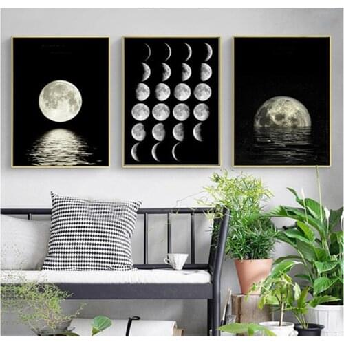 5d diy diamond painting Phases of the Moon 3pcs Full square Round Diamond Embroidery Cross Stitch Wedding DecorationZP-2530