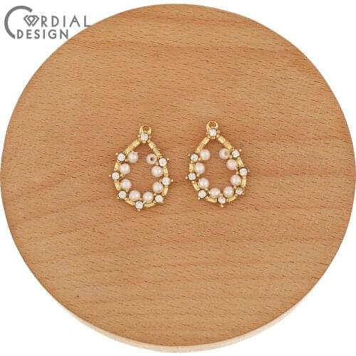 Cordial Design 50Pcs 26*27MM Jewelry Accessories/Earring Findings/Hand Made/DIY Pendant/Imitation Pearl/Jewelry Making/Charms