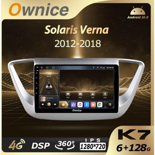 Ownice Car Multimedia for hyundai solaris verna 2012-2018 2Din Android 10.0 auto radio car Audio 6G+128G 4G LTE 360 Camera