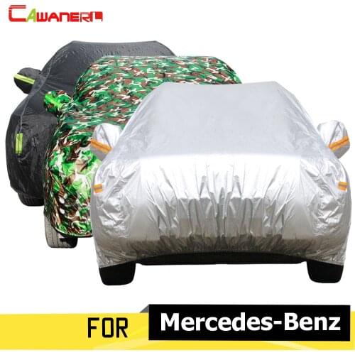 Cawanerl Car Cover Outdoor Anti-UV Sun Shade Snow Rain Protection Cover For Mercedes Benz C63 C55 C43 C36 E55 E62 E63 E50 AMG
