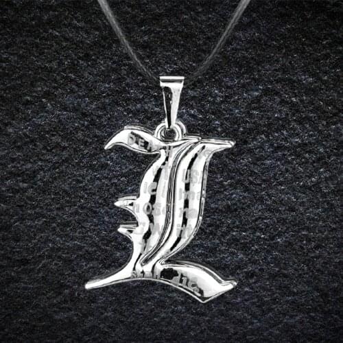 Death-Note Letter L Non-Mainstream Necklace Smart Anime Fashion Jewelry Pendant Cosplay Unisex Accessories