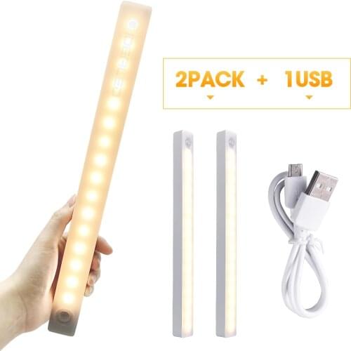 Motion Sensor Light Rechargeable 16 LED Closet Lights Under Cabinet Lighting Safe Lights Wireless Stick-on Magnetic Night Light