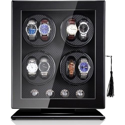 Wooden upright Stand Cabinet Display Watch Box with LED watch winder box New upgrade 8+0 watch winder