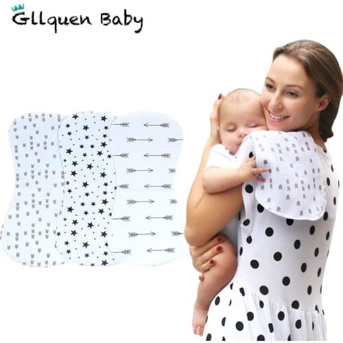 Baby Burp Cloths 3 Pack 100% Organic Cotton Infants Burping Cloths with Fleece Soft & Absorbent Newborns bibs Drooling tools