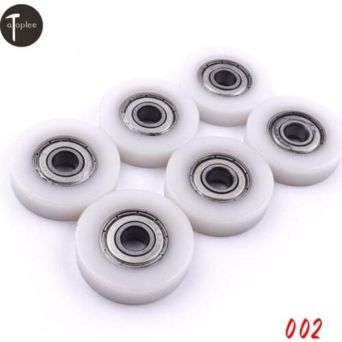 6PCS Bathroom Nylon Pulley Shield Ball Bearings Wheel Roller 5x22x7mm 8x35x9mm 8x30x11mm 8x28x11mm For Bathroom