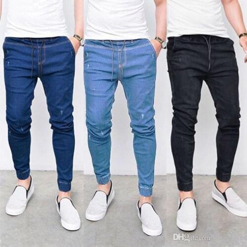 2020 New Harem Jeans Men Casual Washed Shinny Denim Jeans Male Fashion Ripped Hip Hop Sportswear Pencil Pants Plus Size 5XL