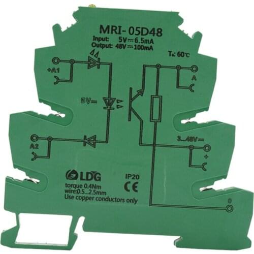 MRI-05D48 10pcs Input 5V DC Photoelectrical Coupler Interface Relay Module Optocoupler Isolating PLC DIN Rail Relay