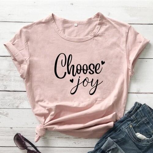 Choose Joy 100%Cotton T-shirt 90s Religious Christian Bible Quote Tshirt Cute Women Church Jesus Tees Tops Outfits Drop Shipping