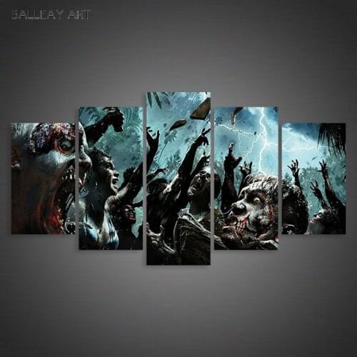 HD Print 5 Piece Ghost zombie Animation Poster Painting Canvas Wall Art Picture Home Decoration Living Room Wall Canvas Painting