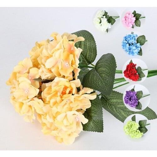 6pcs Artificial Flower Hydrangea Bouquet Wedding Path Decoration Home Decor Hotel DIY Wall Stickers Flower Accessories