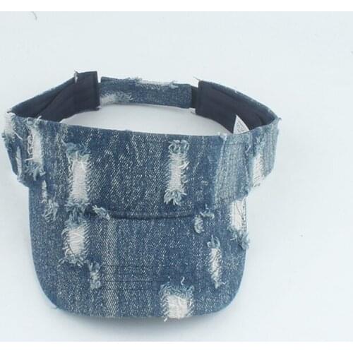 Summer Hat Kids Travel Beach Denim Sun Cap With Hole Outdoor Sports Sun Protection Visor Hats For Girls Boys