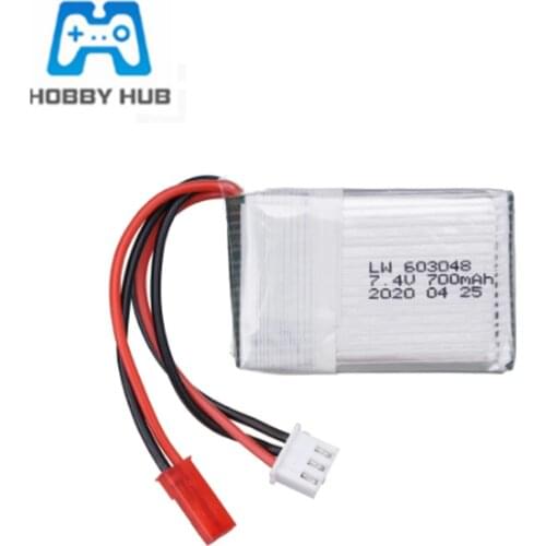 7.4V 700mAh Lipo Battery For MJXRC X600 F46 X601H JXD391 FT007 LH-X6 X5 X3 X3N RC toy parts 7.4 V 25C 603048 Battery